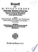 Request Aen syne Coninckl. Maj. van Franckrijck over syne proscriptie ter oorsake van syne uytgheghevene Apologie