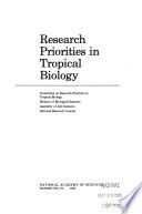 Research Priorities in Tropical Biology