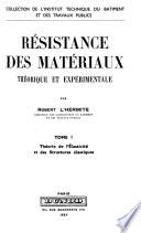 Résistance des matériaux, théorique et expérimentale