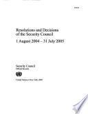 Resolutions and decisions of the Security Council