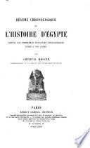 Résumé chronologique de l'histoire d'Egypte depuis les premières dynasties pharaoniques jusqu'à nos jours