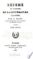 Résumé de l'histoire de la littérature italienne