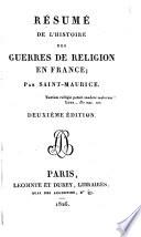 Résumé de l'histoire des guerres de religion en France