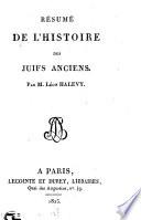 Résumé de l'histoire des juifs anciens