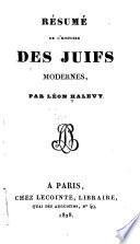 Résumé de l'histoire des juifs modernes