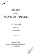 Résumé de la grammaire finnoise