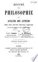 Résumé de philosophie et analyse des auteurs...à l'usage des candidats au baccalauréat et sciences
