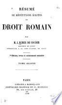 Résumé de répétitions écrites de droit romain