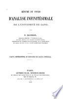 Résumé du cours d'analyse infinitésimale de l'Université de Gand