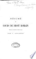 Résumé du cours de droit romain