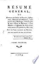 Résumé générale ou extrait des cahiers de pouvoirs ...