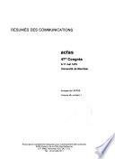 Résumés des communications de l'Association canadienne-française pour l'avancement des sciences