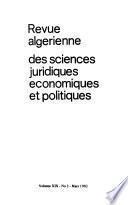 Revue algérienne des sciences juridiques, économiques et politiques