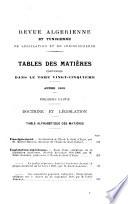 Revue algérienne, tunisienne et coloniale de législation et de jurisprudence
