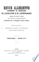 Revue algérienne, tunisienne et marocaine de législation et de jurisprudence