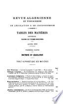 Revue algérienne, tunisienne et marocaine de législation et de jurisprudence ...