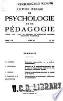 Revue belge de psychologie et de pédagogie