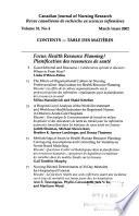 Revue Canadienne de Recherche en Sciences Infirmières