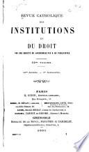 Revue catholique des institutions et du droit