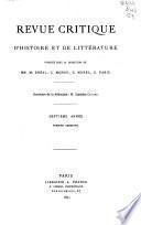 Revue critique d'histoire et de littérature