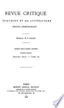 Revue critique d'histoire et de littérature
