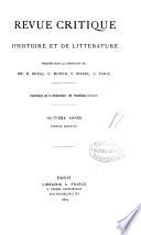 Revue critique d'histoire et de littérature