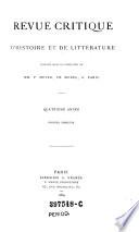 Revue critique d'histoire et de littérature