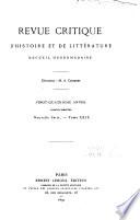Revue critique d'histoire et de littérature
