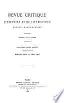 Revue critique d'histoire et de littérature