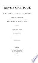 Revue critique d'histoire et de littérature