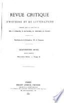 Revue critique d'histoire et de littérature