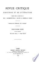 Revue critique d'histoire et de littérature