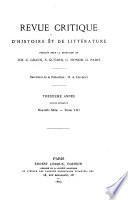 Revue critique d'histoire et de littérature