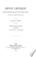 Revue critique d'histoire et de littérature