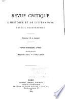 Revue critique d'histoire et de littérature