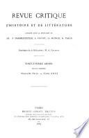 Revue critique d'histoire et de littérature