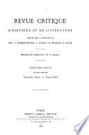 Revue critique d'histoire et de littérature