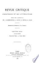 Revue critique d'histoire et de littérature