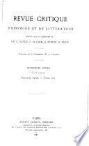 Revue critique d'histoire et de littérature