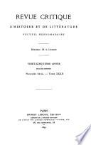 Revue critique d'histoire et de littérature, recueil hebdomadaire ...