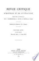 Revue critique d'histoire et de littérature, recueil hebdomadaire ...
