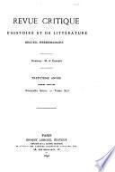 Revue critique d'histoire et de littérature, recueil hebdomadaire ...