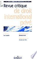 Revue critique de droit international privé
