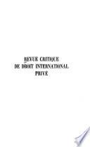 Revue critique de droit international privé