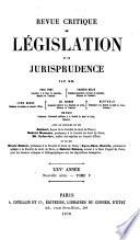 Revue critique de législation et de jurisprudence