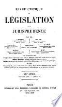 Revue critique de législation et de jurisprudence
