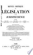 Revue critique de législation et de jurisprudence