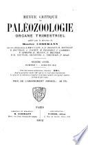 Revue critique de paléozoologie, organe trimestriel ...