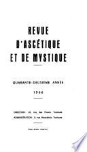 Revue d'ascétique et de mystique