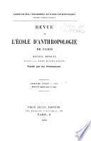 Revue d'École d'Anthropologie de Paris